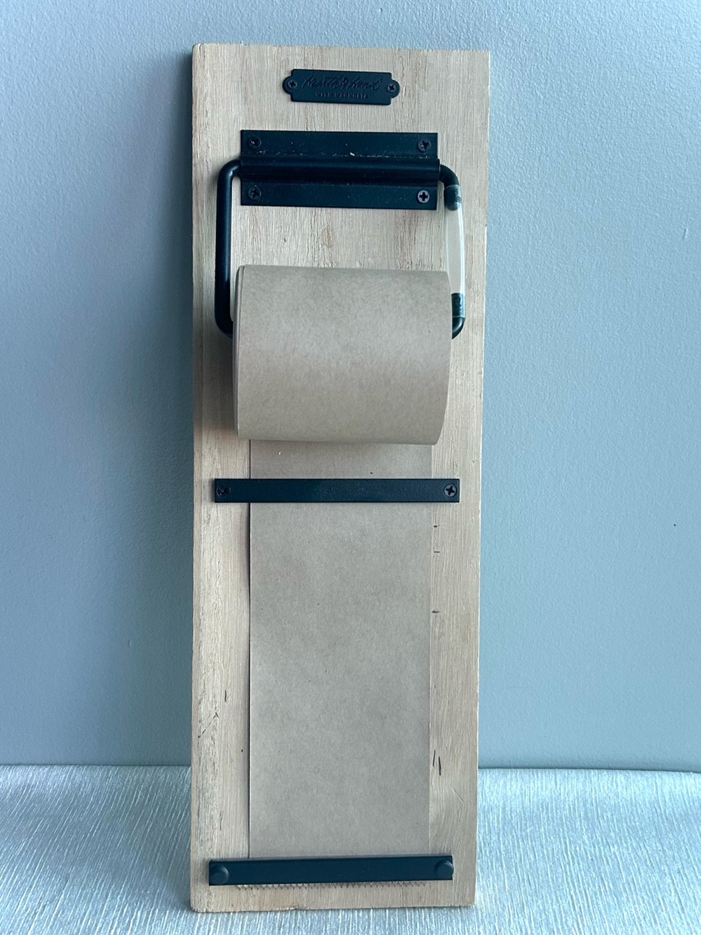 HEARTH & HAND magnolia wooden/metal paper roll holder wall mount notes sturdy ⭐️